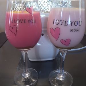 Set of wine glass candles